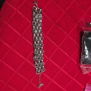 Source Unknown Silver Multi-Row Chain Bracelet